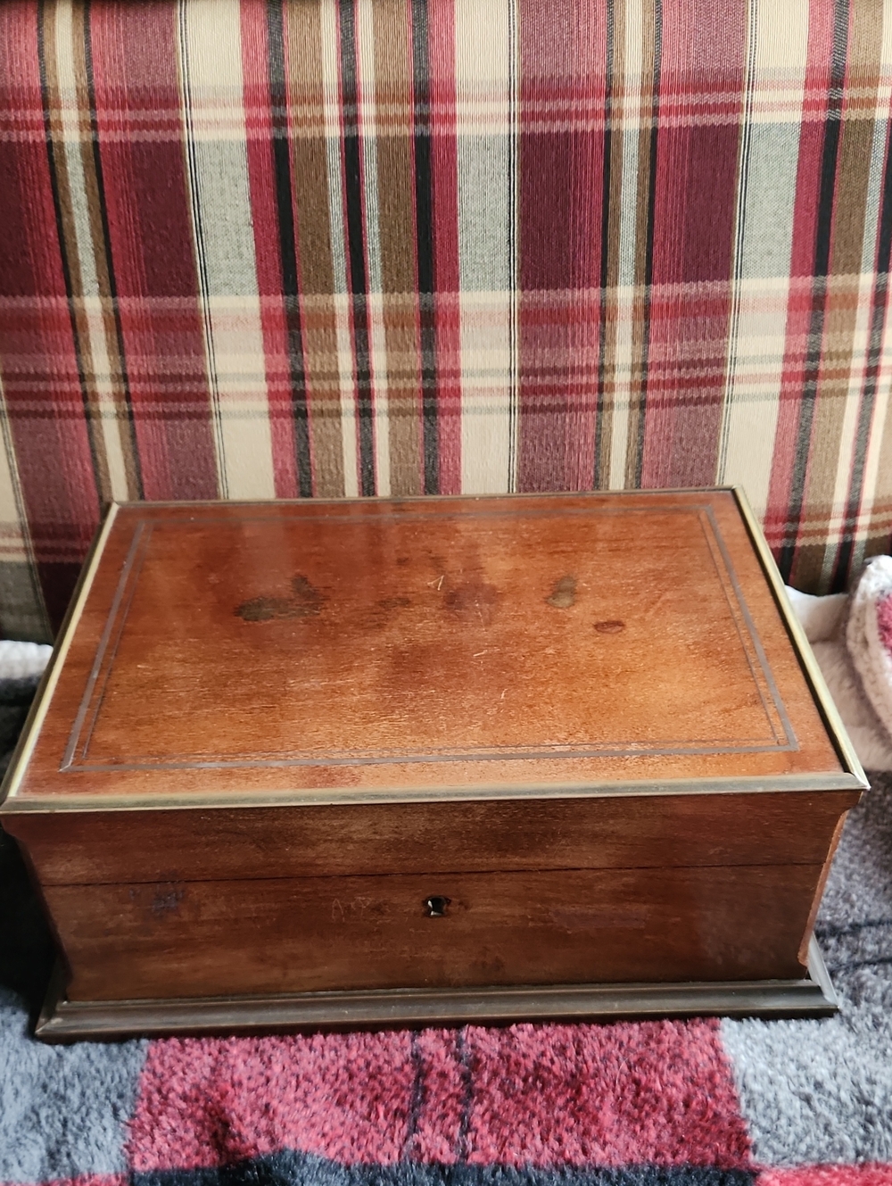 Antique Wooden Jewelry Box (As-Is / No Key)